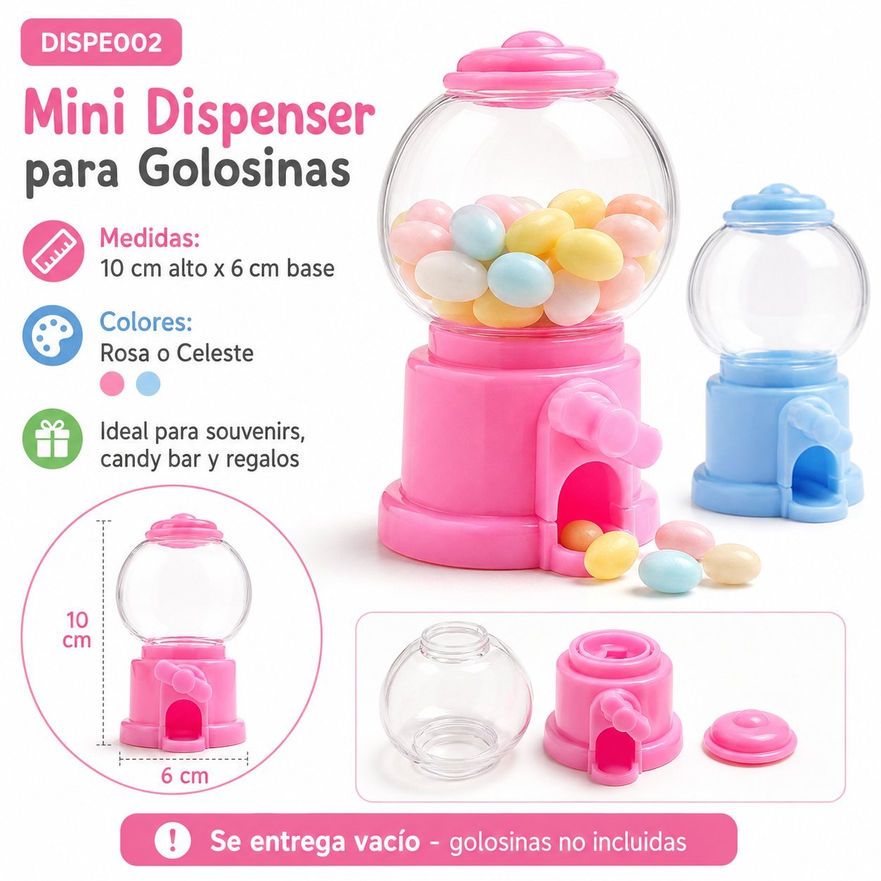 Mini dispenser para golosinas
