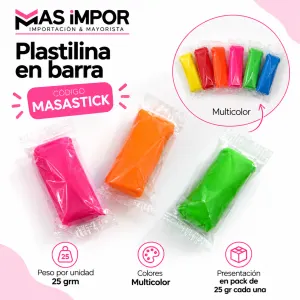 Masa moldeable infantil pack individual 25grm colores surtidos